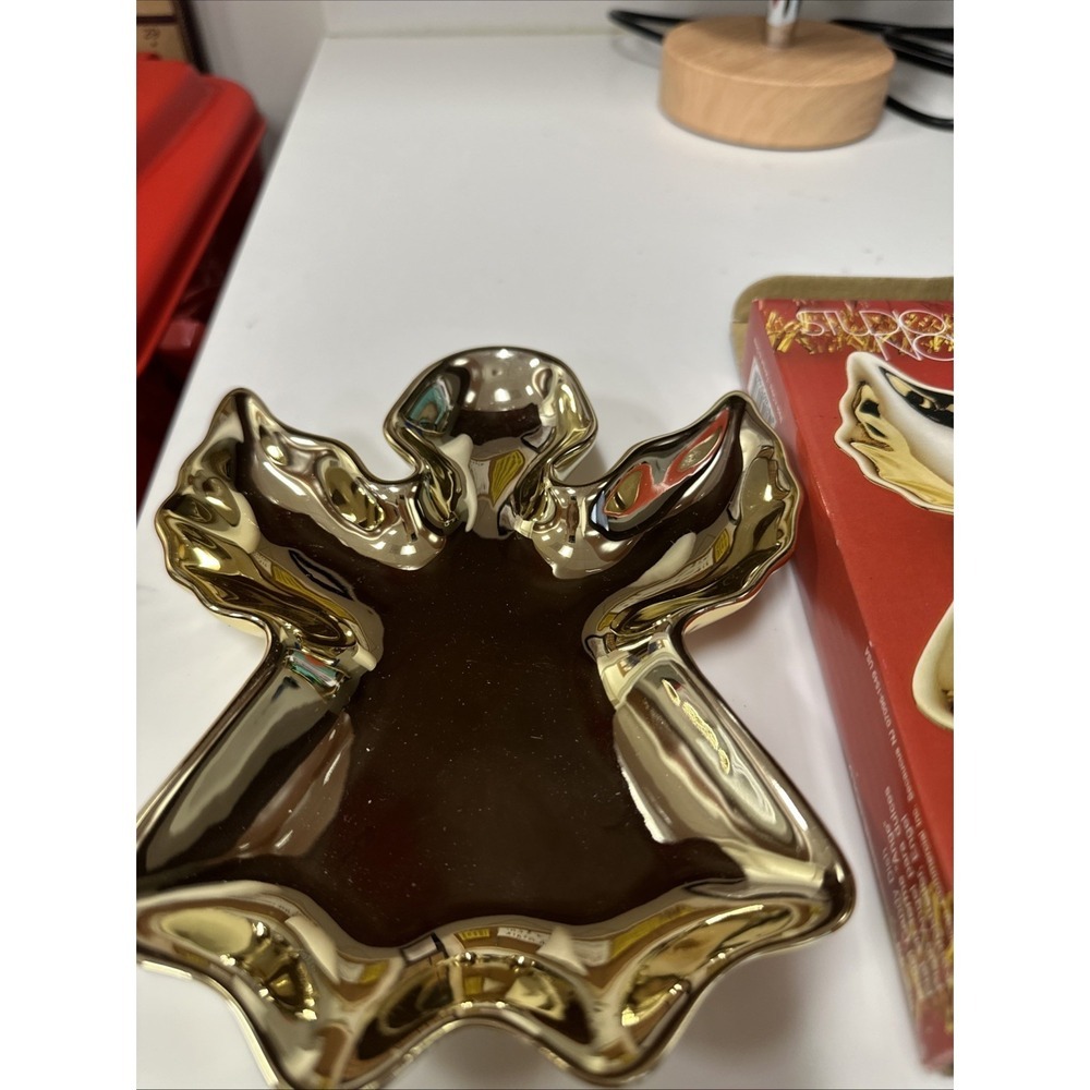 Stuio Nova Christmas Angel Candy Dish in Christmas Shine Gold NEW‎ IN Box